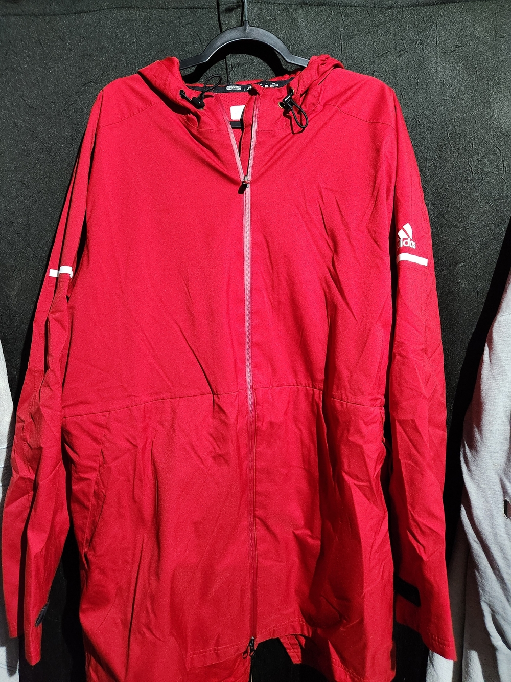 Adidas Men’s Red Hooded Lightweight Zip Jacket